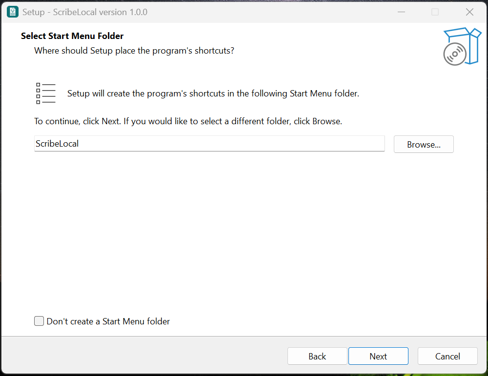Installation wizard progress