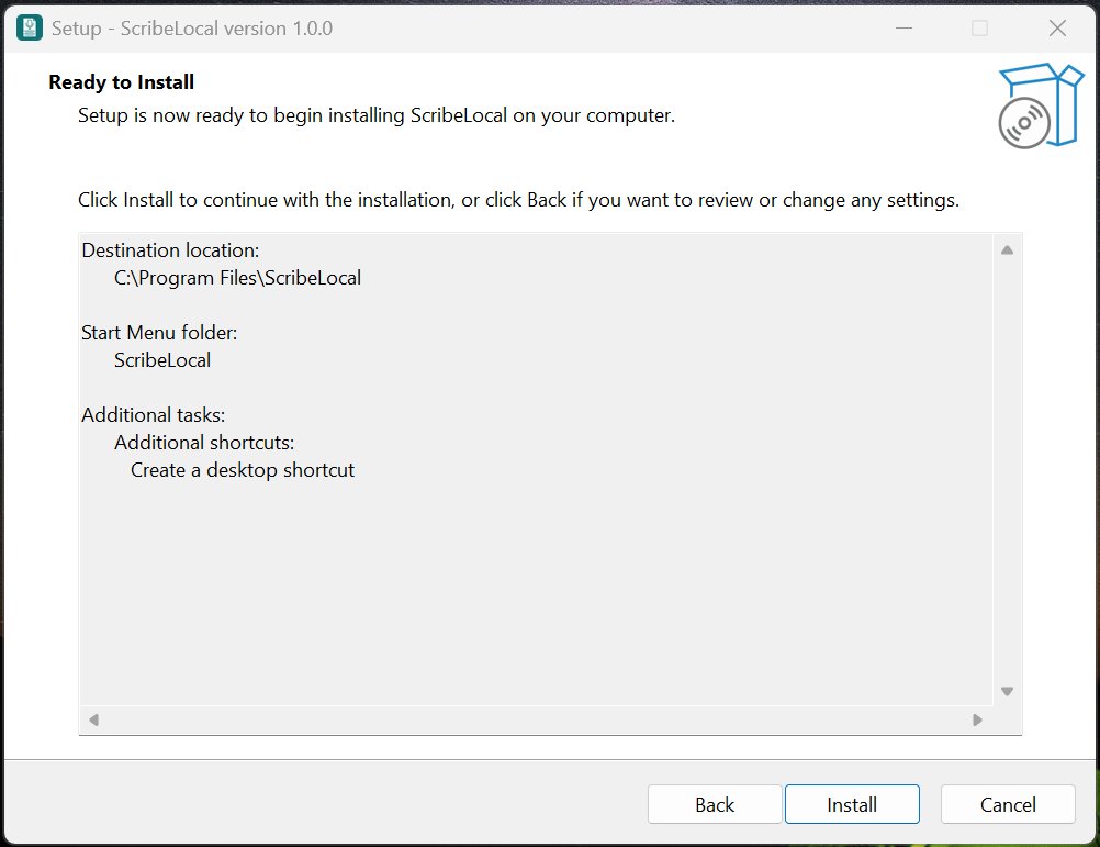 Installation completing